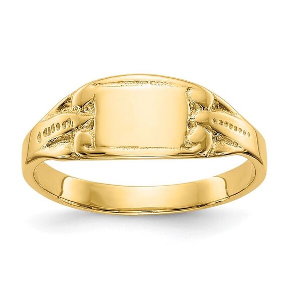 Kazi Luxury 14k Yellow Gold Polished RectangularSignet Ring